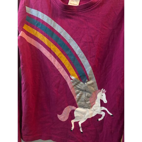 Hanna Andersson Purple Unicorn Rainbow Long Sleeve Tee Girls Size 10 - Picture 4 of 6